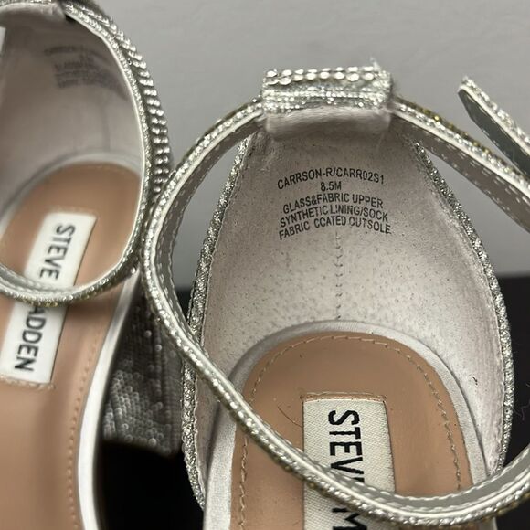 Steve Madden Womens Carrson Rhinestone Heels Sandal Size 8.5 - Picture 8 of 9